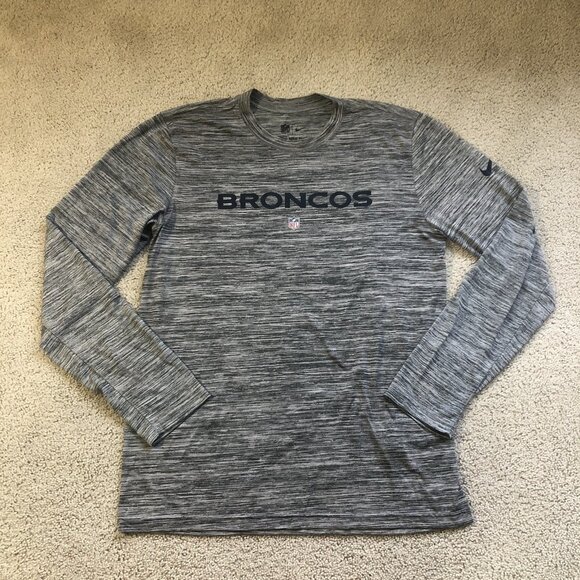 Nike Tee Dri-Fit NFL Denver Broncos Men's Long Sleeve Shirt Medium - Picture 1 of 9